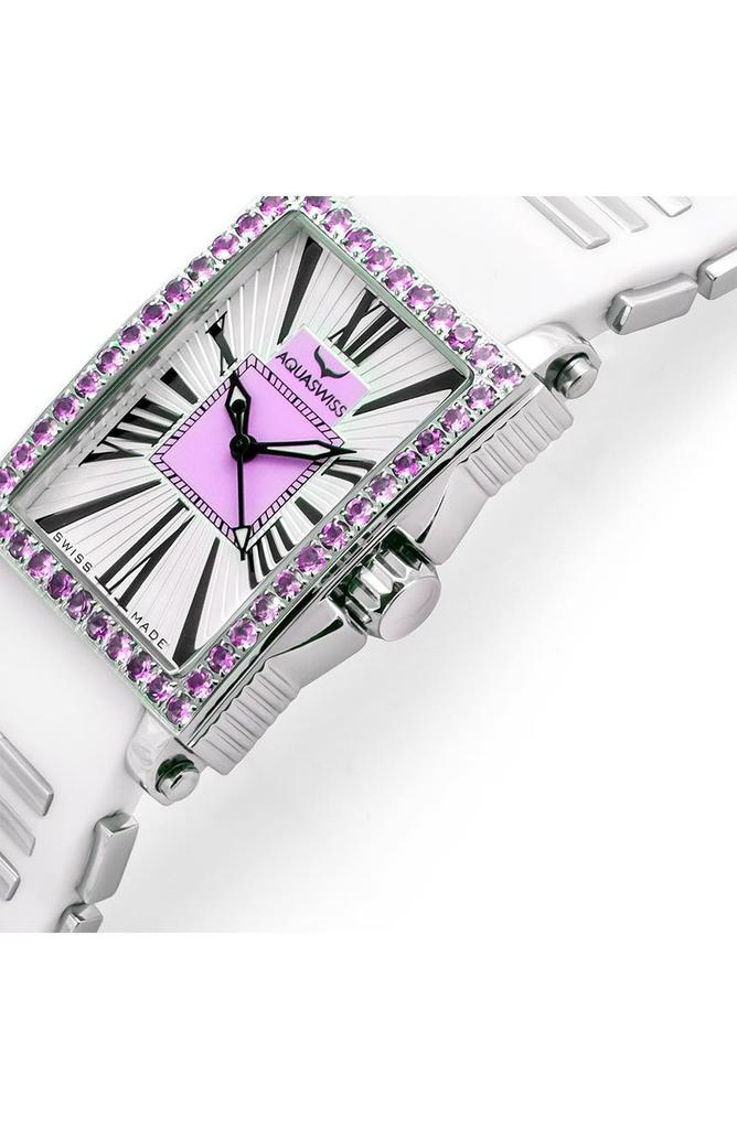 AQS Kelly Silicone Strap Watch, 44.5mm