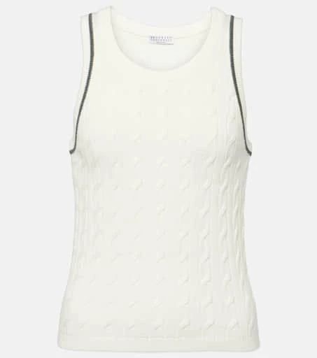 Brunello Cucinelli Cable-knit cotton top 1