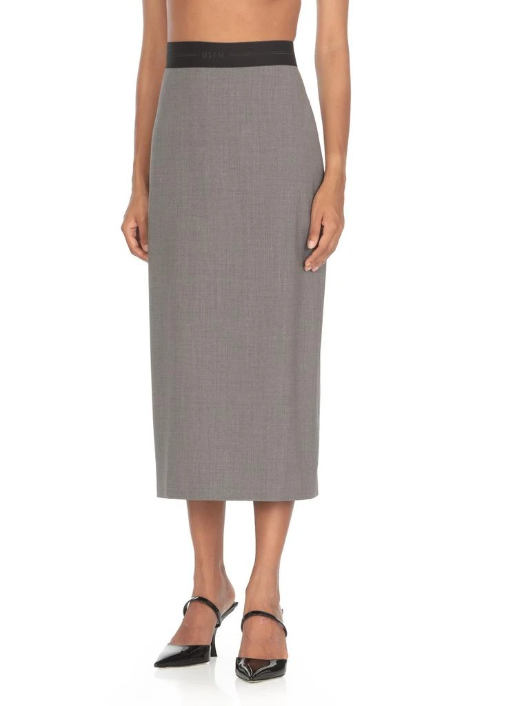 MSGM MSGM High-Waist Logo-Jacquard Midi Skirt 2