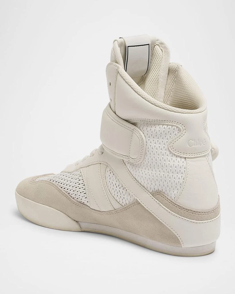 Chloé Kick High-Top Mesh Leather Sneakers 4