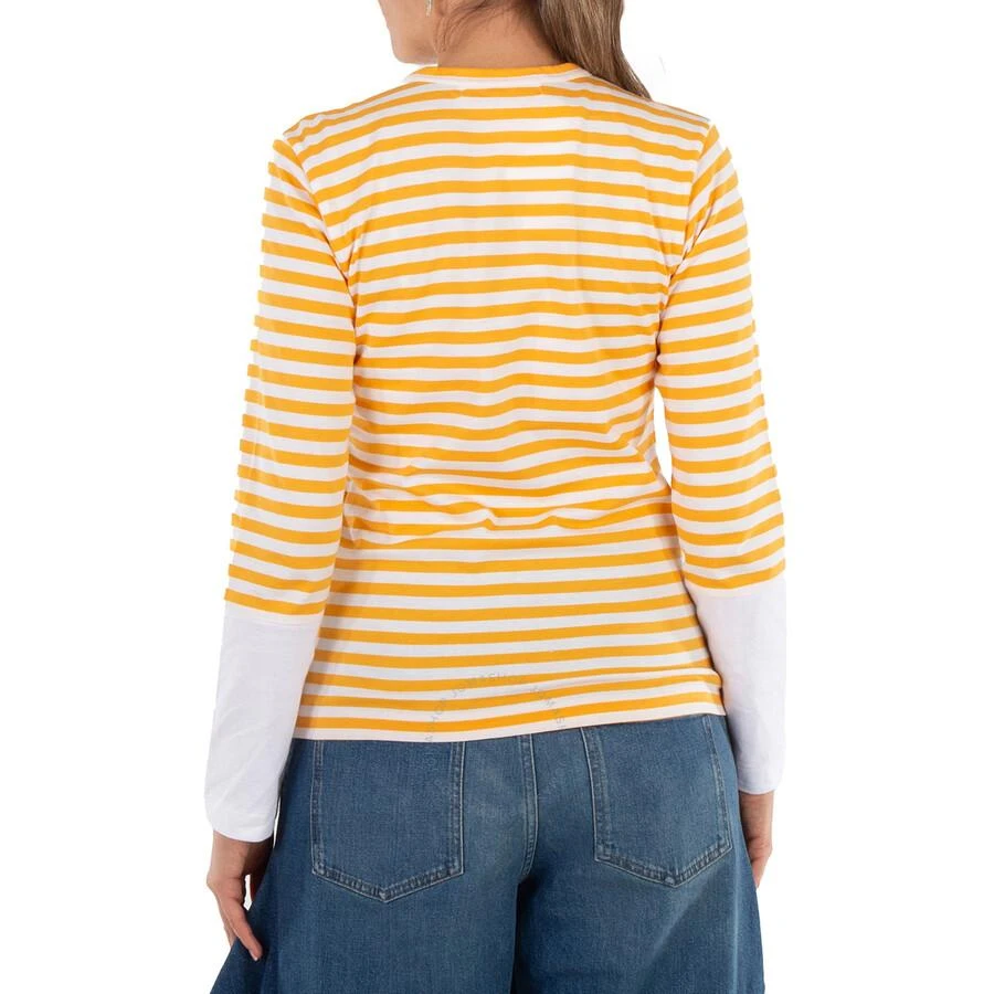 Cdg Play Horizontal-Stripe Heart Emblem  Long-Sleeve T-Shirt 3