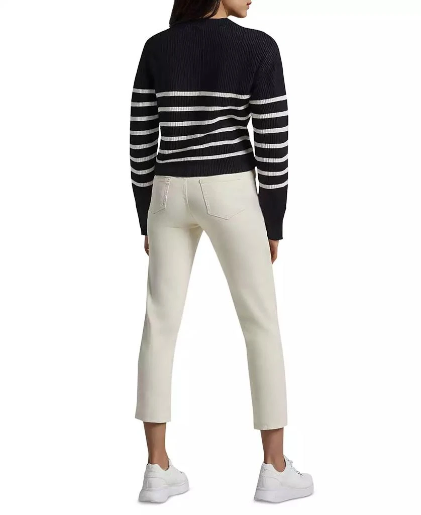 Three Dots Women's Abigail Striped Crewneck Sweater 3