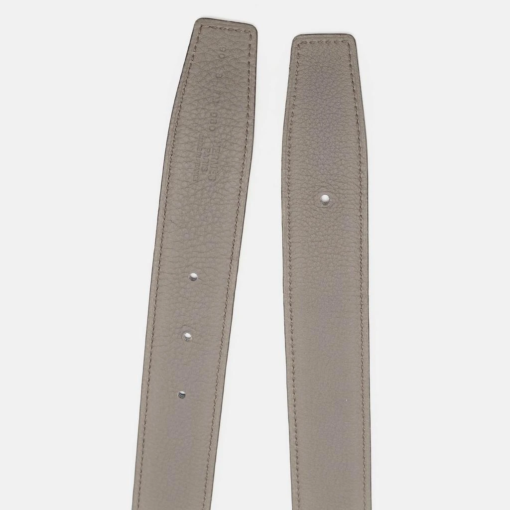 Hermes Hermes Gris Meyer/Noir Togo and Box Leather Reversible Belt Strap 90 CM 3