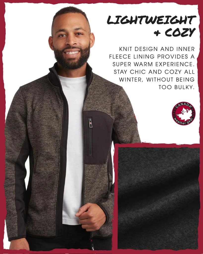 Canada Weather Gear CANADA WEATHER GEAR Men
s Sweater Fleece Jacket - Warm Zip Up Techno Fleece Sweater - Casual Outdoor Jackets for Men (M-XXL) 5