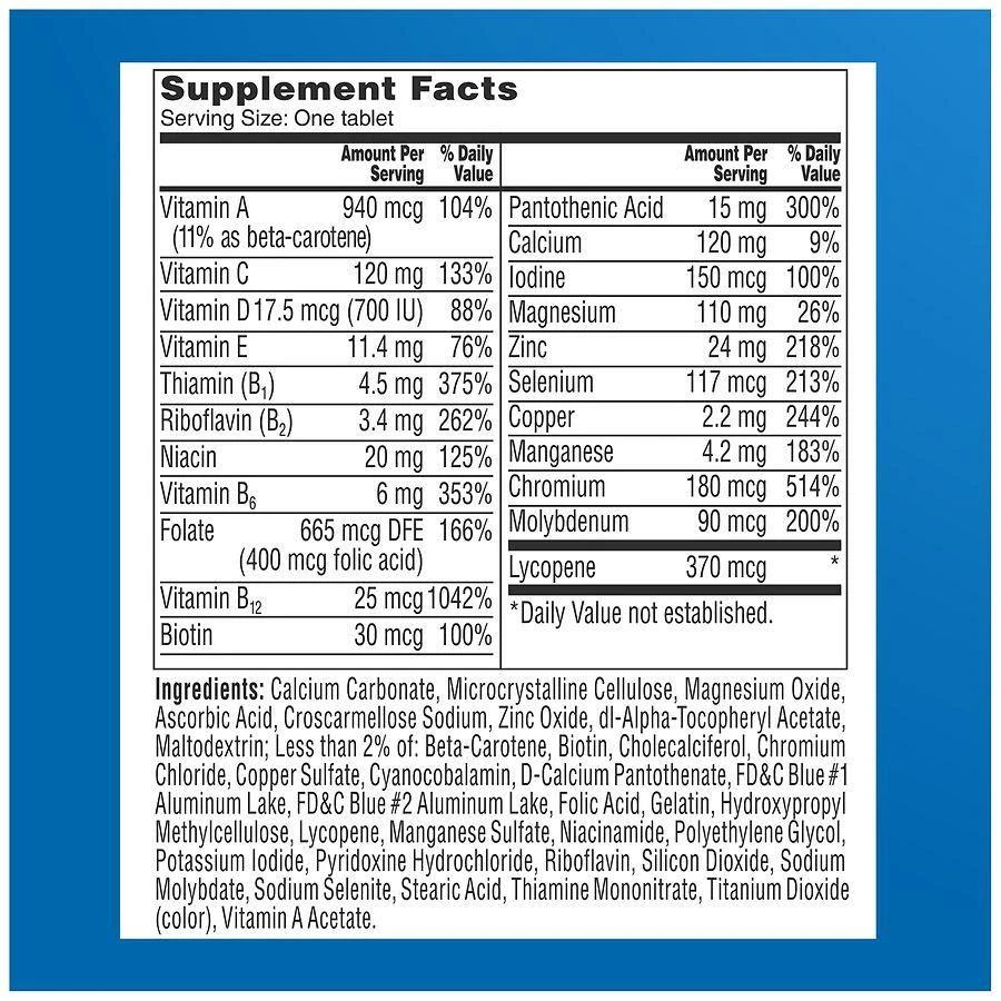 One A Day Men's 50+ Multi-Vitamin, Tablets 8