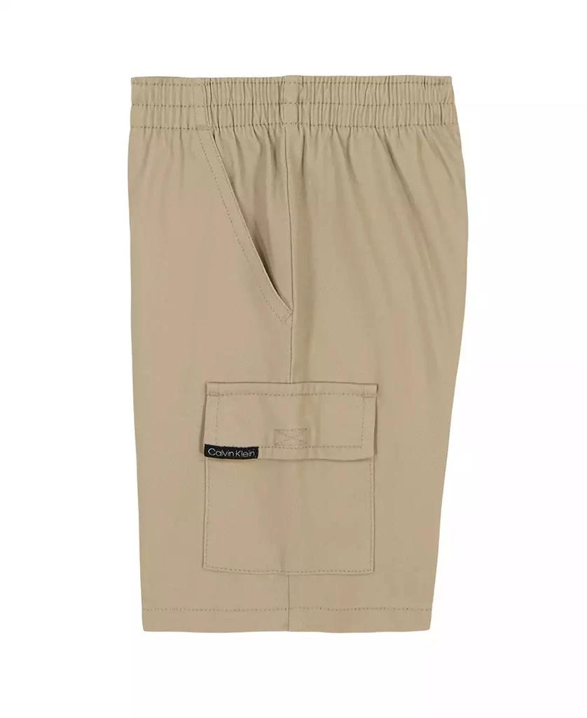 Calvin Klein Toddler and Little Boys Tonal Logo Short Sleeve Tee and Twill Cargo Shorts, 2-Piece Set 3