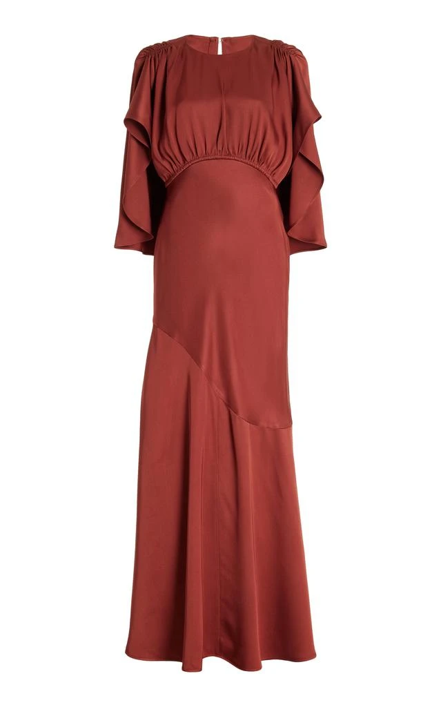 Zimmermann Zimmermann - Eden Draped Satin Maxi Dress - Red - 1 - Moda Operandi 1