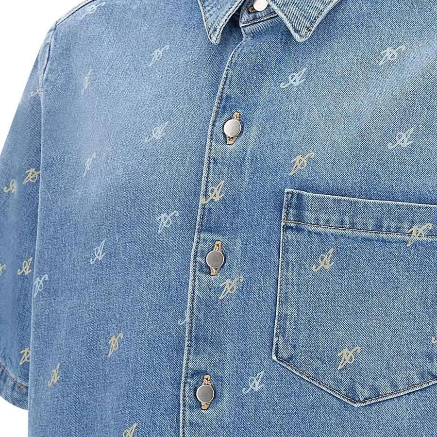 Axel Arigato Miles Logo Print Cotton Denim Shirt 3