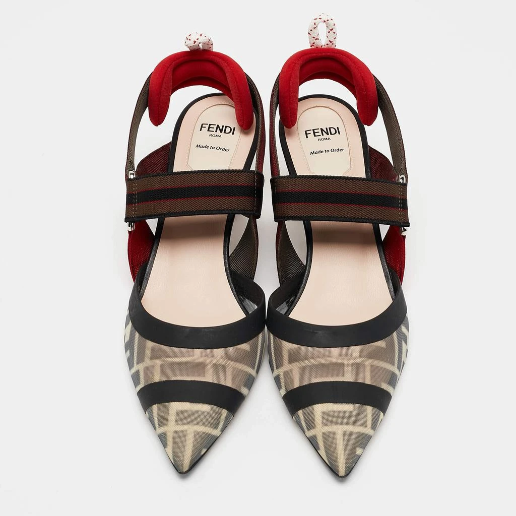 Fendi Fendi Multicolor Zucca Mesh and Fabric Colibri Pumps Size 37.5 4