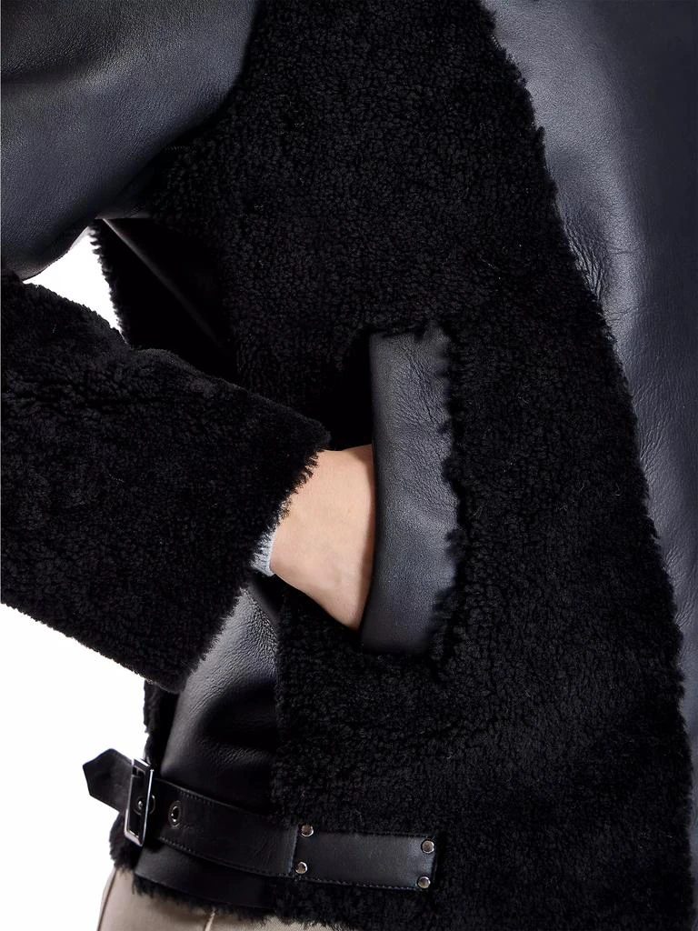 Maximilian Leather & Shearling Biker Jacket 6