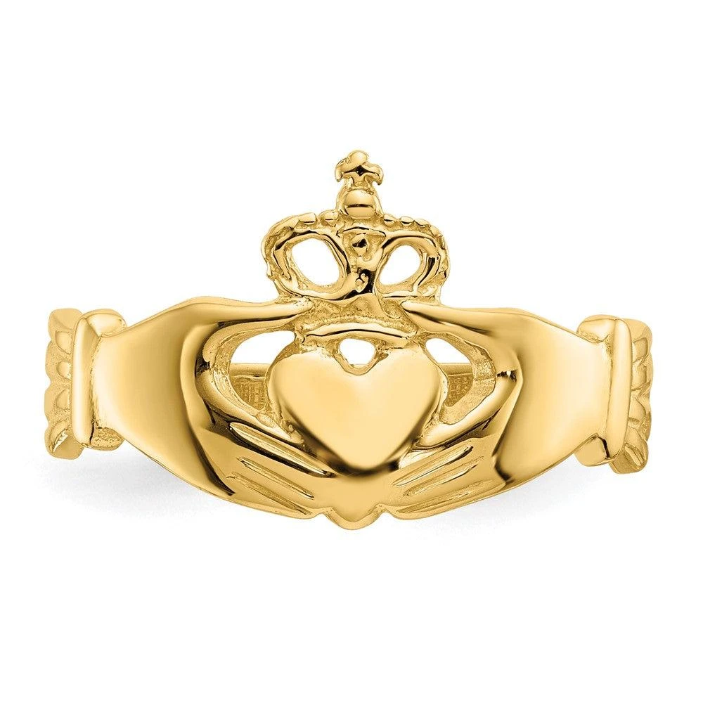 Diamond2Deal 14k Yellow Gold Polished Claddagh Ring 5