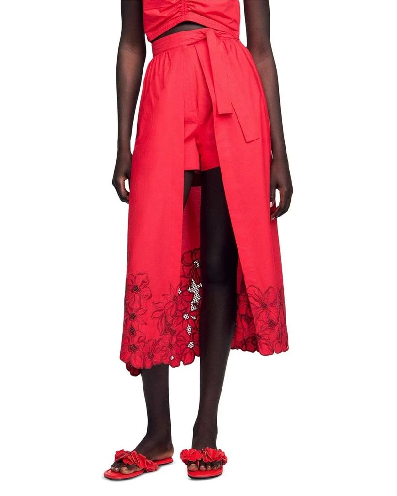 Sandro Floral Tie Waist Skort 1