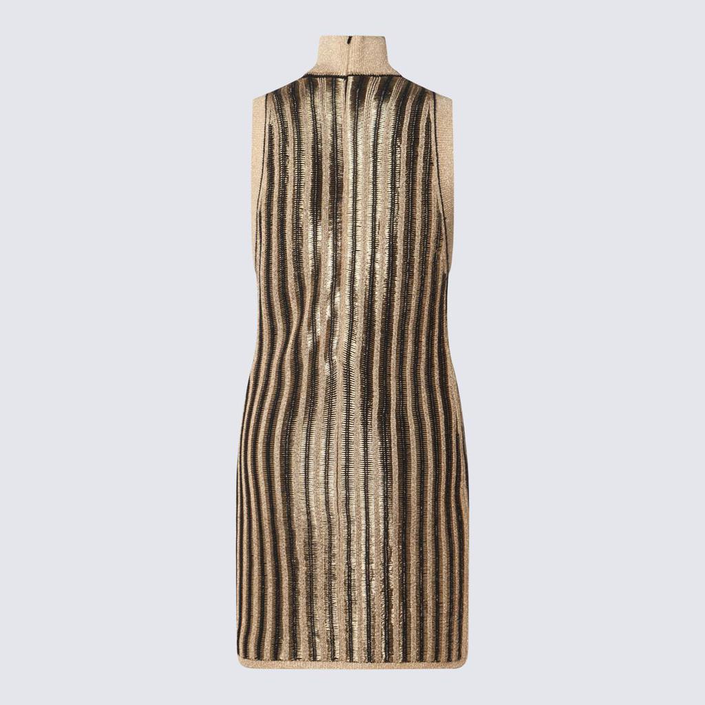 Tom Ford Tom Ford Black And Gold Wool Dress