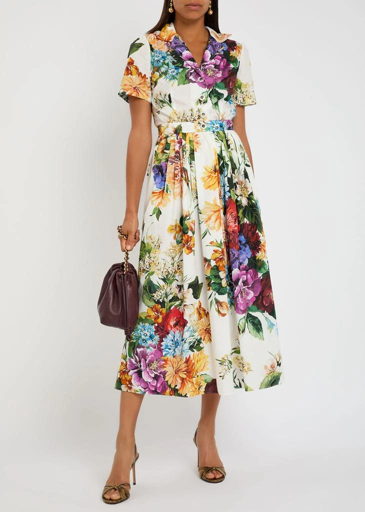 Dolce
Gabbana Floral-print cotton midi shirt dress 3