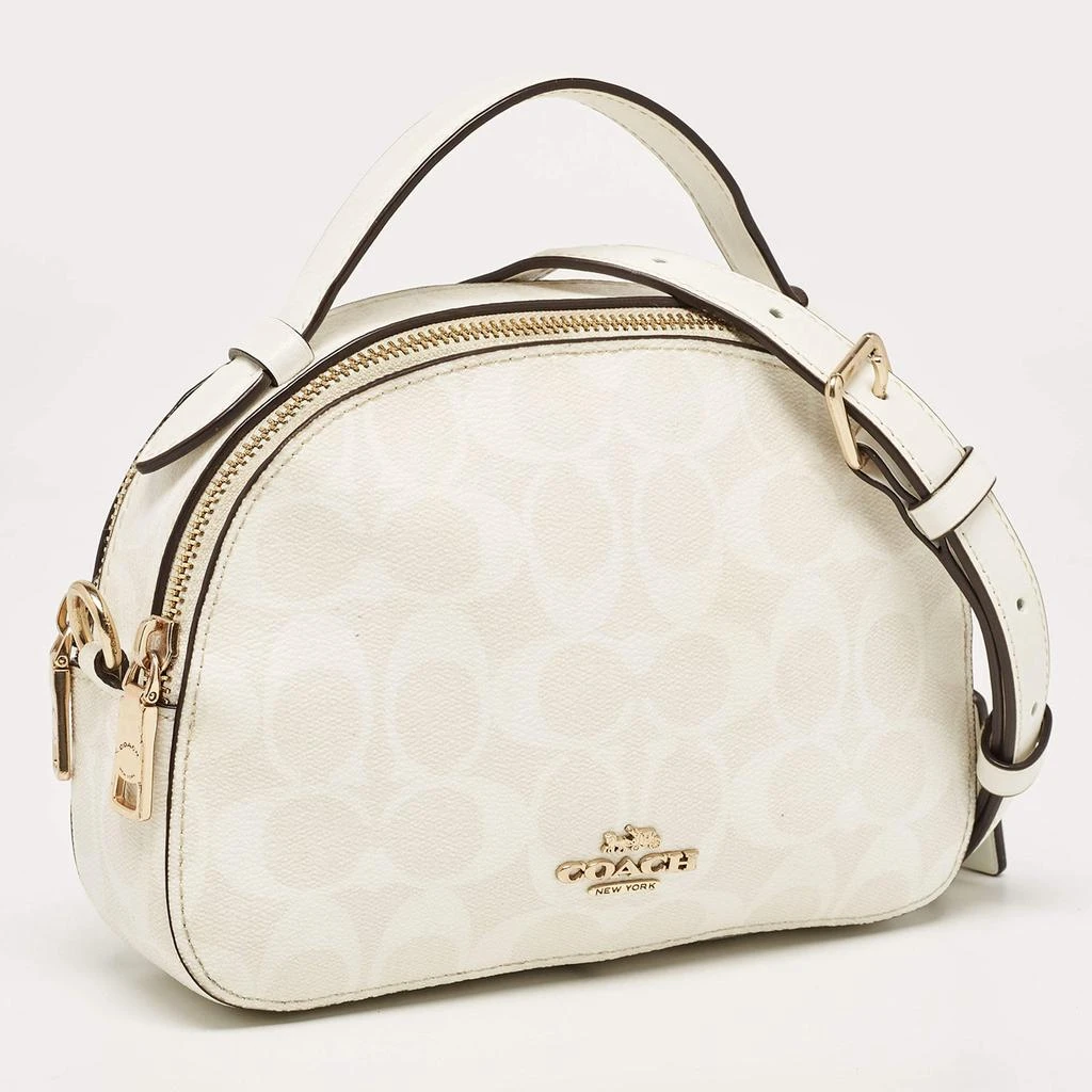 Coach Coach Off White Signature Coated Canvas Serena Satchel 3