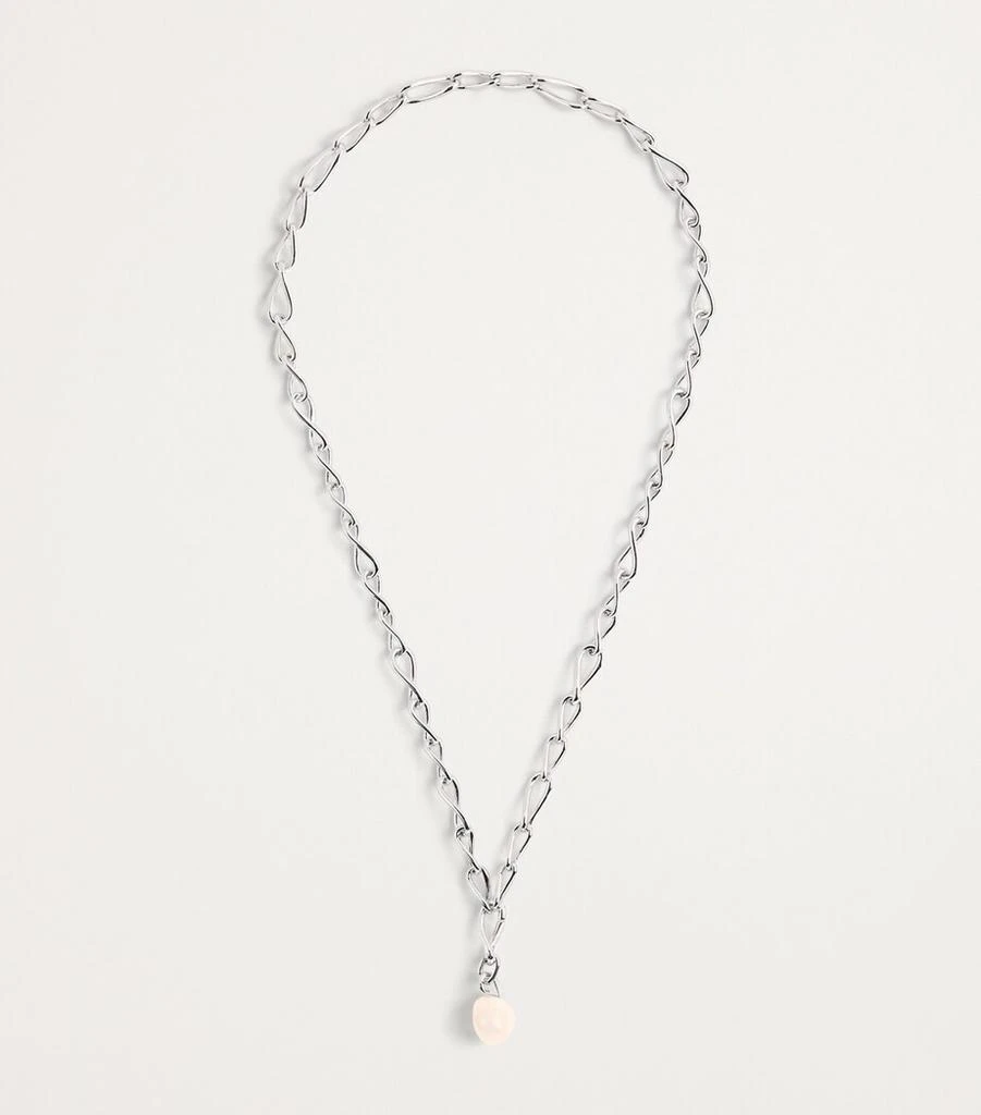 ASTRID & MIYU Sterling Silver Lariat Pearl Charm Necklace 3