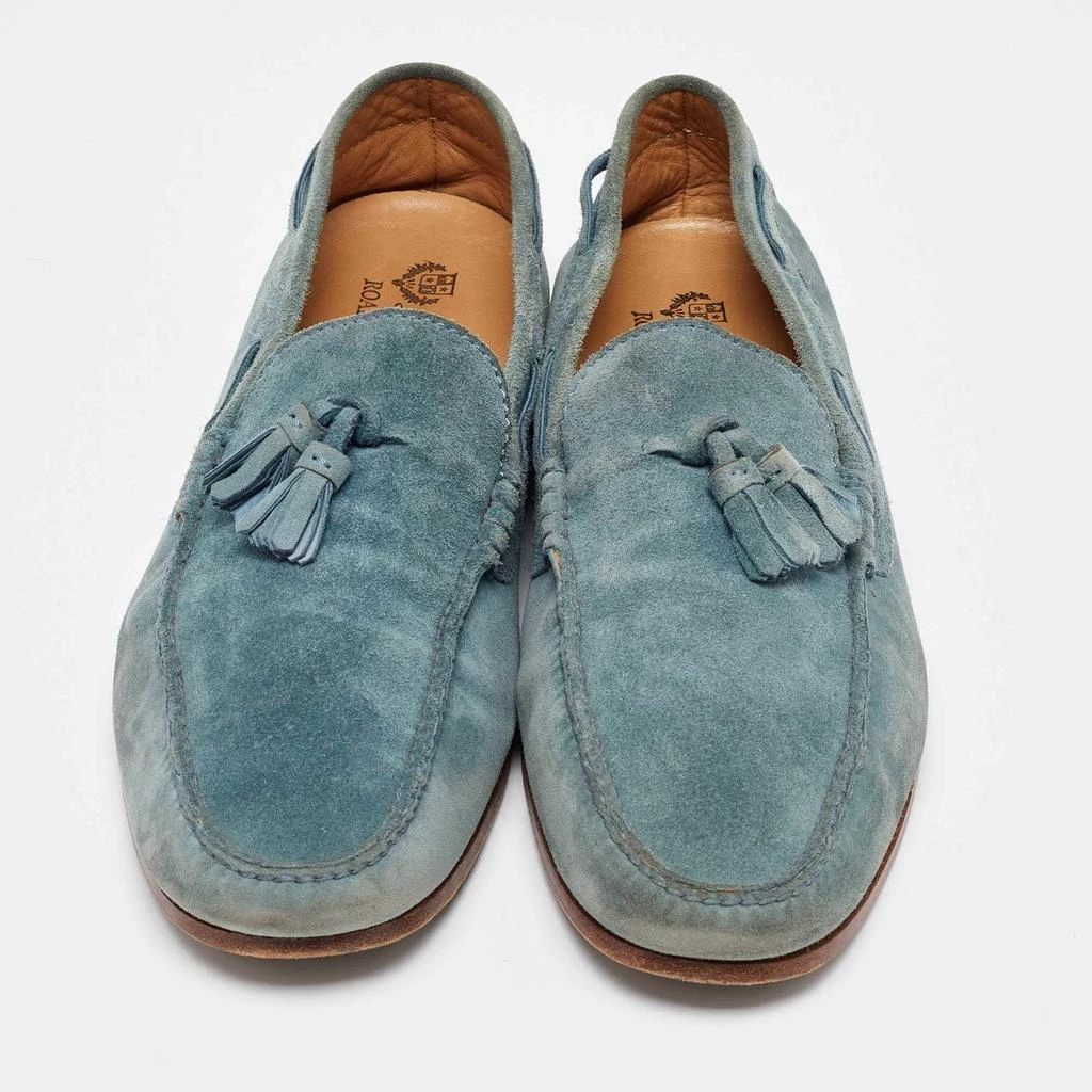 Loro Piana Loro Piana Blue Suede Tassel Detail Slip On Loafers Size 42 3