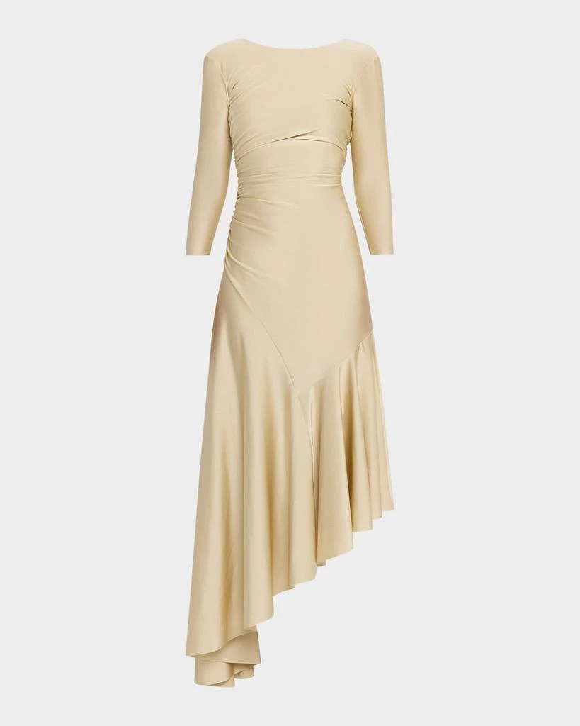 Chiara Boni Tanis High-Low Shimmer Midi Dress