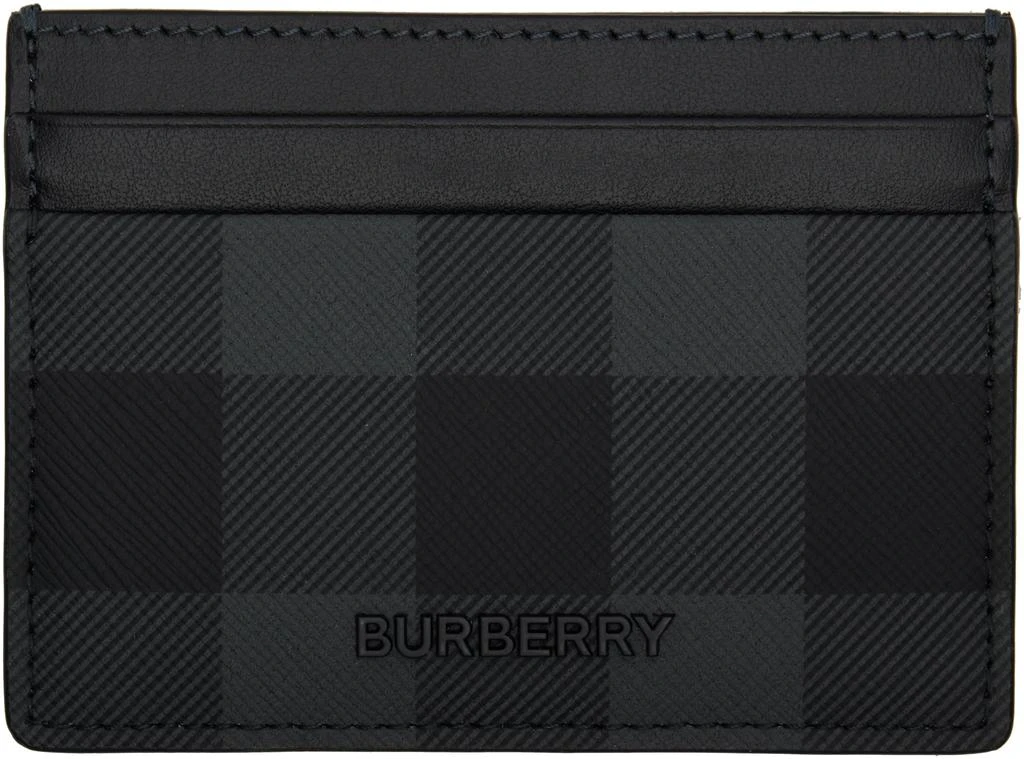 Burberry Gray Check Card Holder