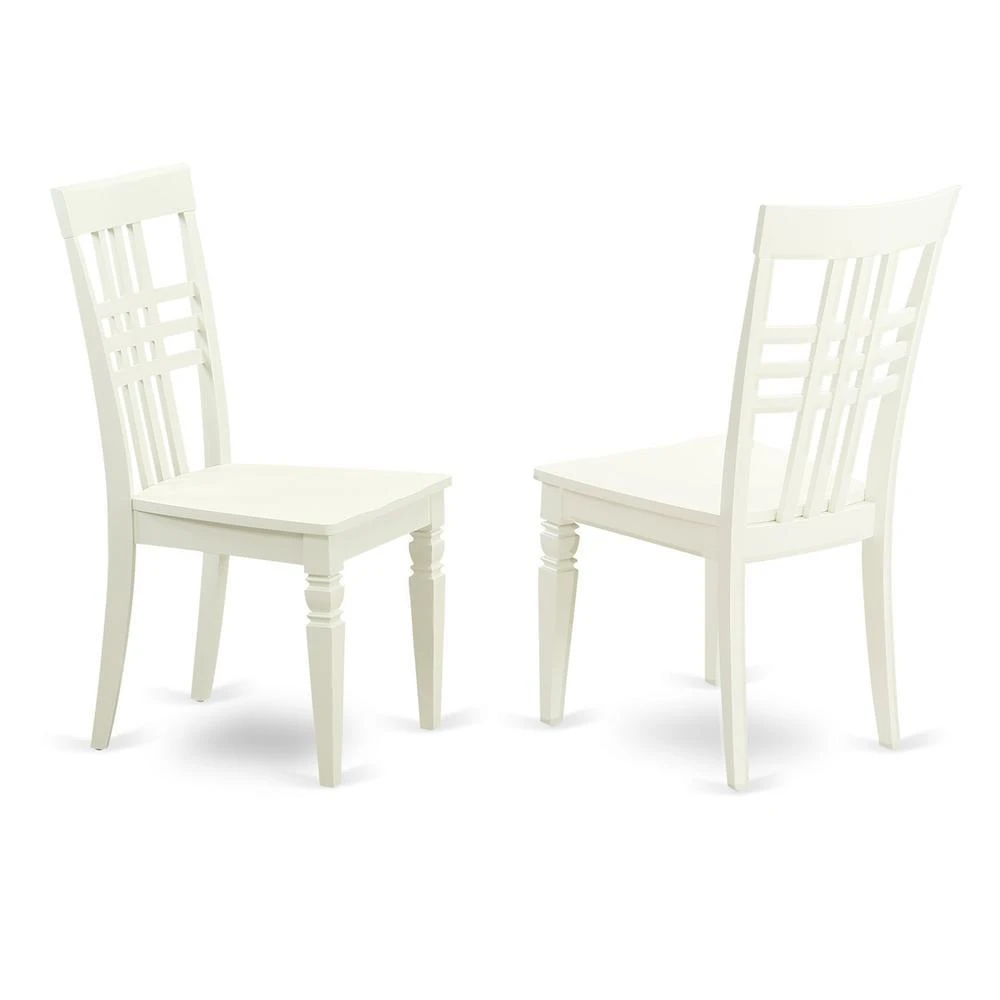 East West Furniture 5 PcKitchen Dining Table and 4 Wood Chairs for Dining room in Linen White 4