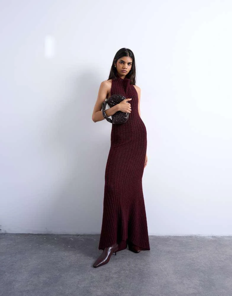 Topshop Topshop knitted backless halter neck dress in red - Dresses &  Skirts - Free Shipping - BeyondStyle