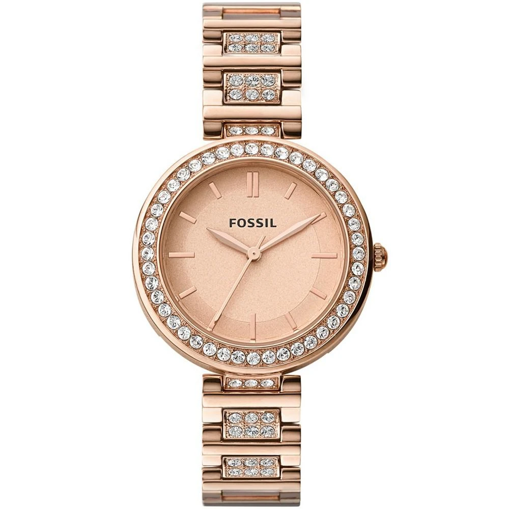 Fossil Women's Karli Three Hand Rose Gold Stainless Steel Watch 34mm 1