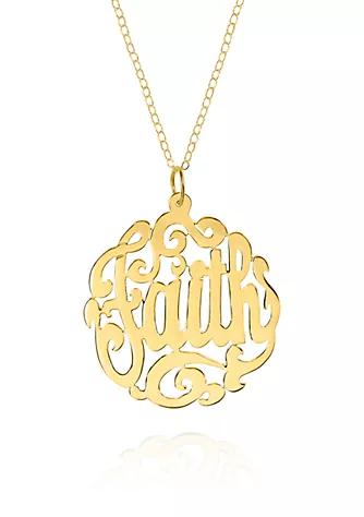 Belk & Co. Co. 14K Yellow Gold Faith Monogram Pendant