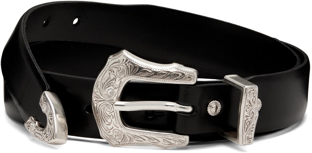 Black Leather Nylon Chain Belt – On Sale Now with Up to 30