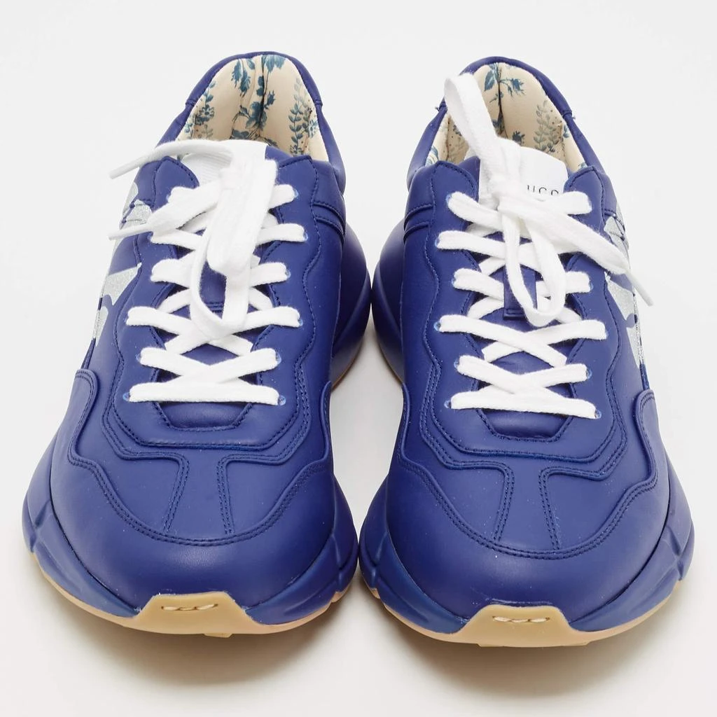 Gucci Gucci Blue Leather NY Yankees Rhyton Sneakers Size 41.5 3