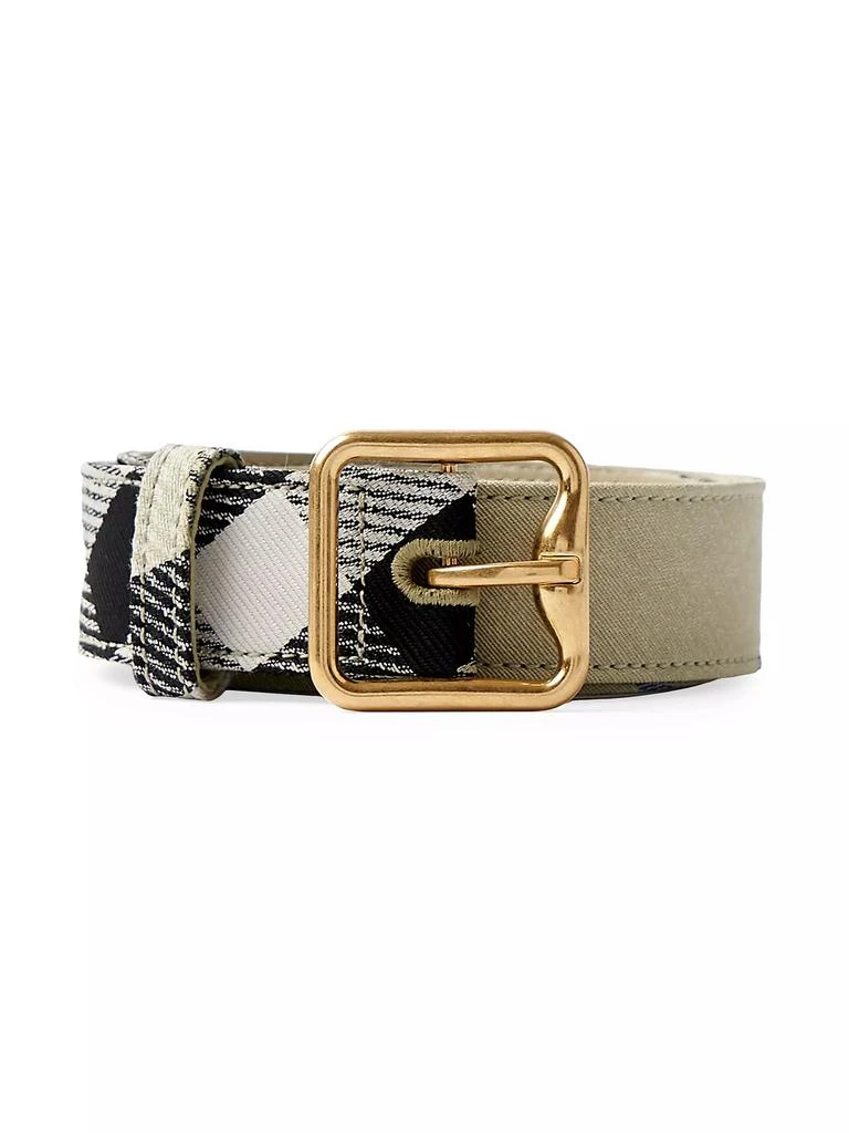 Burberry Madeira Plaid & Leather Belt 1
