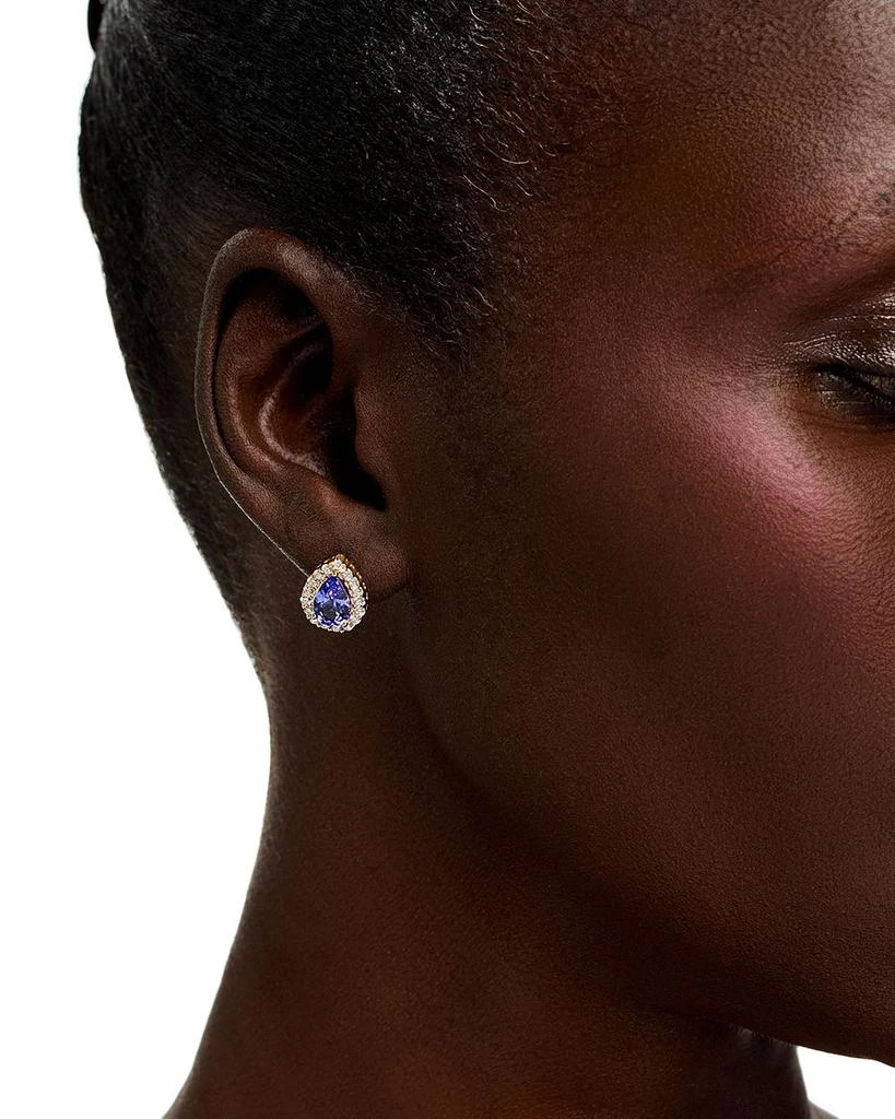Bloomingdale
s Fine Collection Tanzanite 
Diamond Halo Pear Stud Earrings in 14K Yellow Gold 2