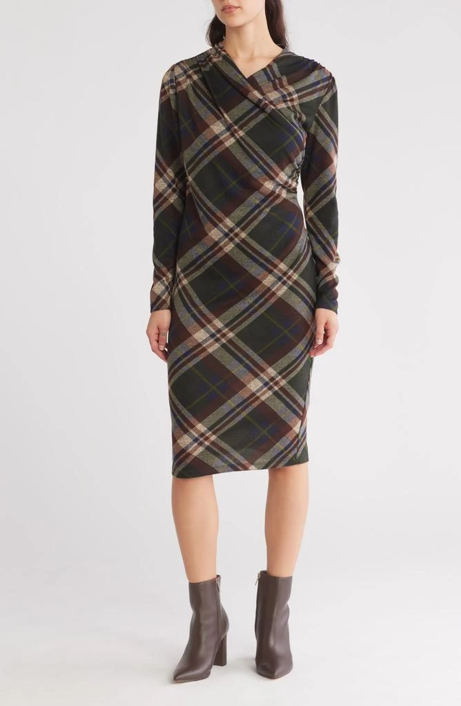 Connected Apparel Women's Plaid Long Sleeve Dress - Black - Casual dresses Connected Apparel Women's Plaid Long Sleeve Dress - Black - Casual dresses