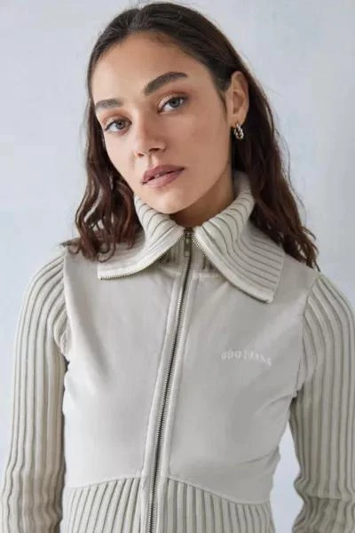 BDG BDG Thea Ribbed Ecru Track Top 2