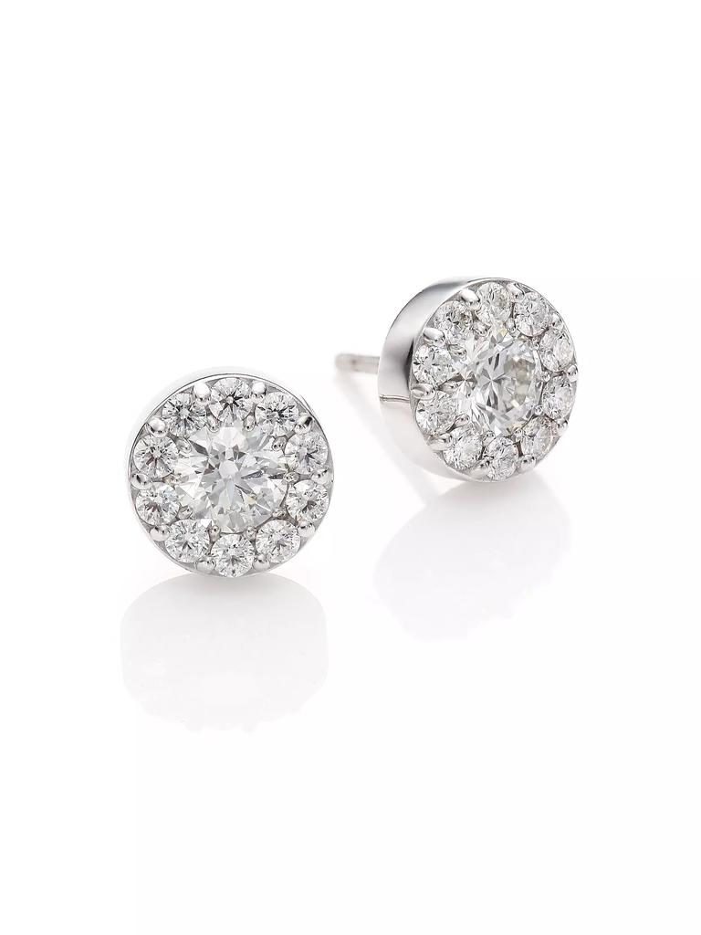 Hearts On Fire Fulfillment 18K White Gold & 1.36-1.56 TCW Diamond Halo Stud Earrings