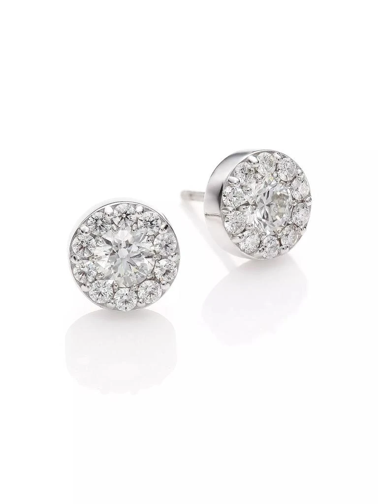 Hearts On Fire Fulfillment 18K White Gold & 1.36-1.56 TCW Diamond Halo Stud Earrings 1