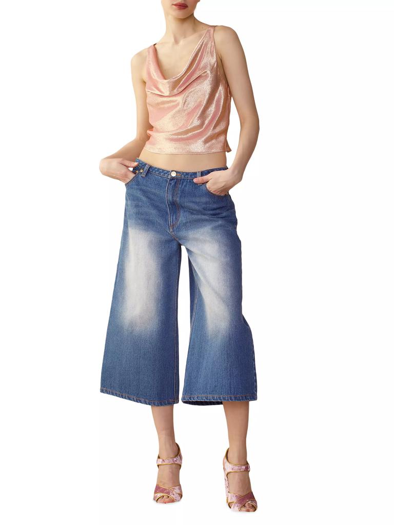 Cynthia Rowley Low-Rise Baggy Crop Jeans