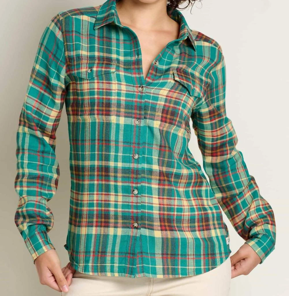 Toad & Co Re-Form Flannel Long Sleeve Shirt In Cyan 3