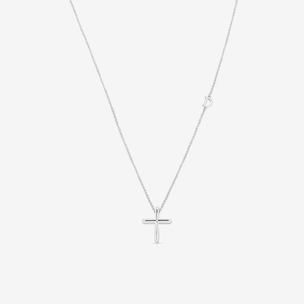 Damiani Damiani 18K Whıte Gold Diamond Cross Pendant Necklace 20076841-copy