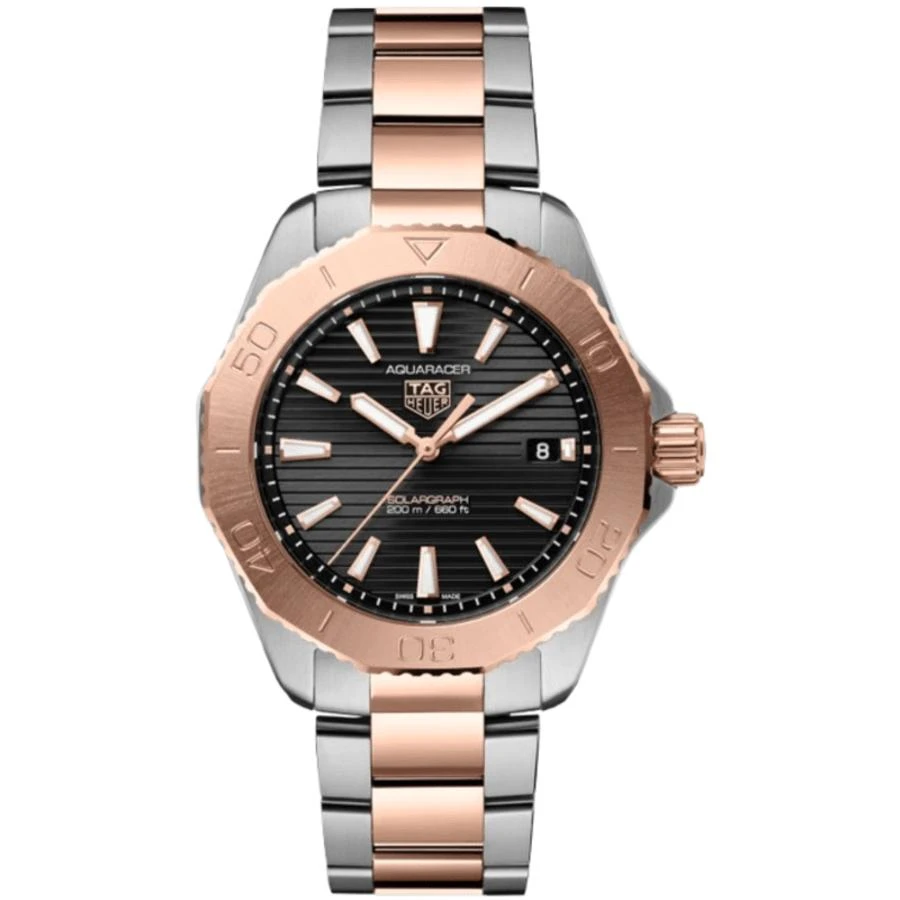 TAG Heuer Aquaracer Solargraph Black Dial 18K Rose Gold Plated Steel Men's Watch WBP1121.BB0003 1