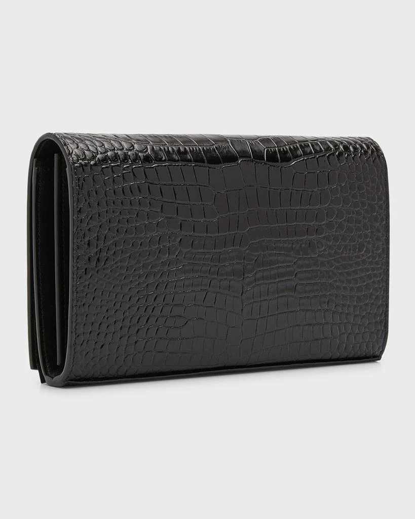 Yves Saint Laurent Cassandra YSL Wallet on Chain in Croc Embossed Leather 6