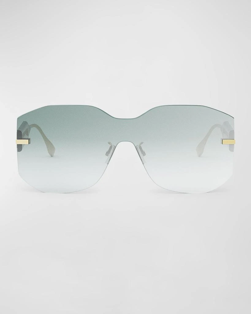 Fendi Fendigraphy Rimless Geometric Nylon & Metal Shield Sunglasses 4