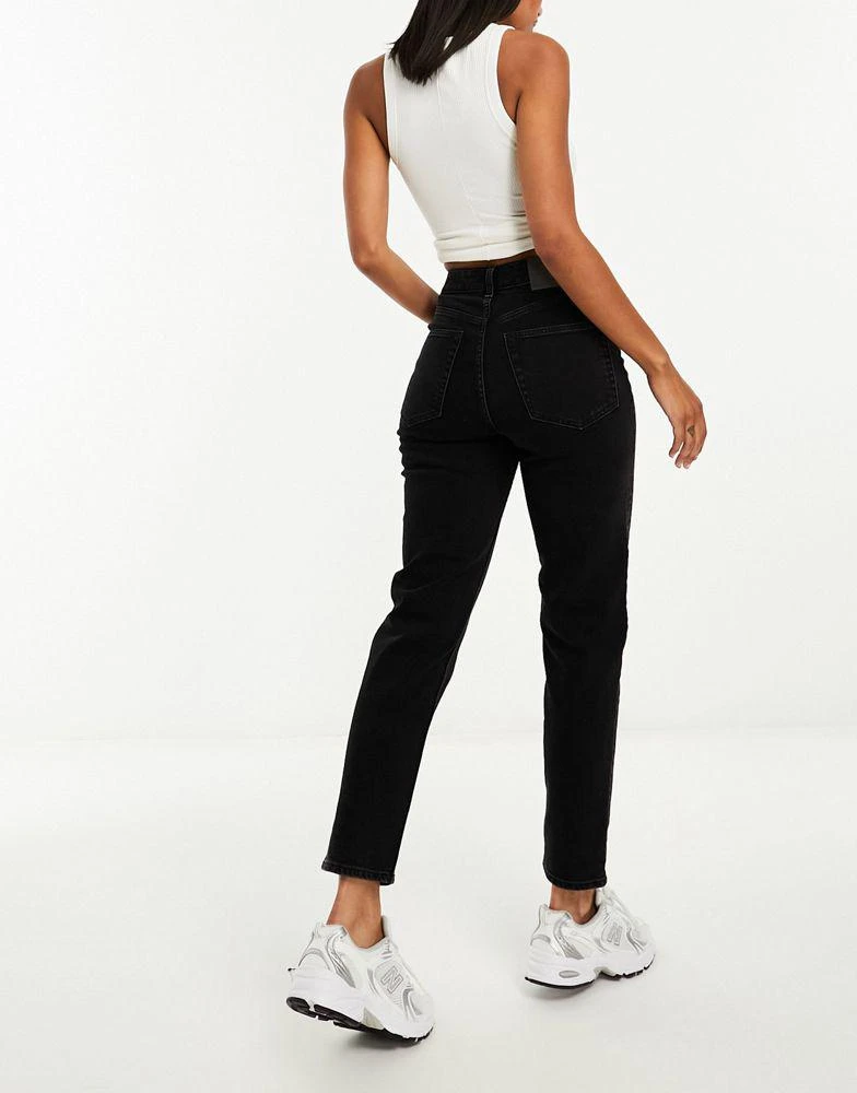 Bershka Bershka comfort fit mom jean in black 4