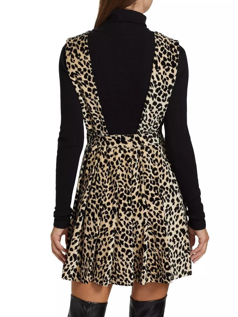 Batsheva Pleated Leopard Apron Dress 5