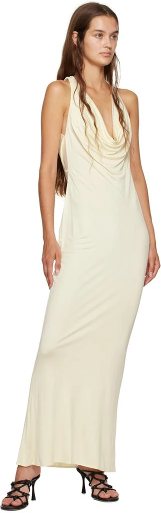 Mirror Palais Off-White Cowl Neck Maxi Dress 4