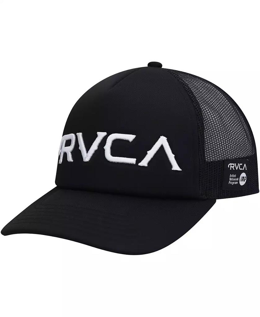 RVCA Men's Black Mister Cartoon Trucker Snapback Hat