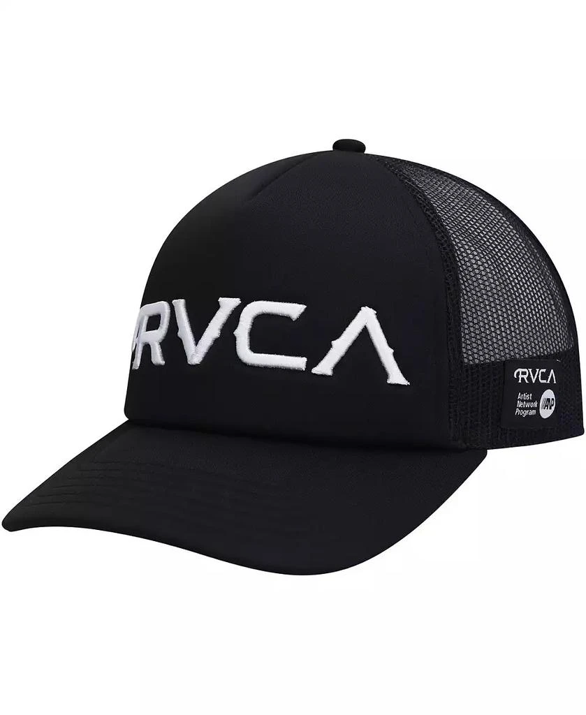 RVCA Men's Black Mister Cartoon Trucker Snapback Hat 1