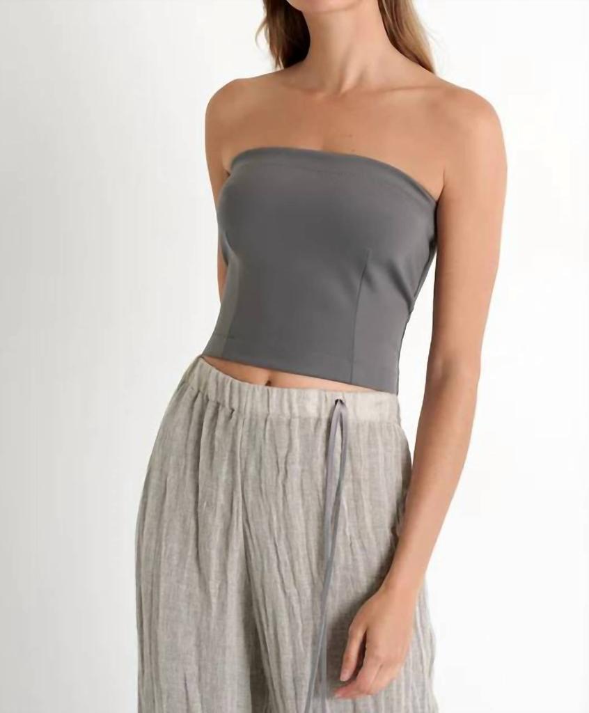 Shan Sofia Classic Bandeau Top In Pewter
