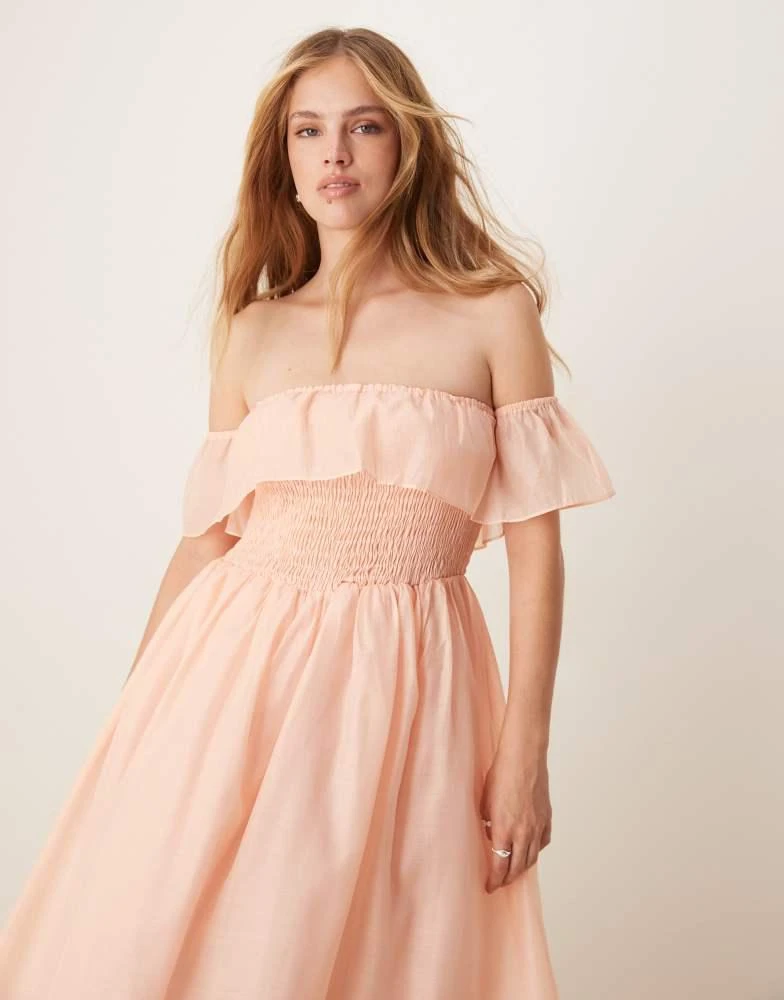 True Decadence True Decadence strapless midi dress in dusty peach 4