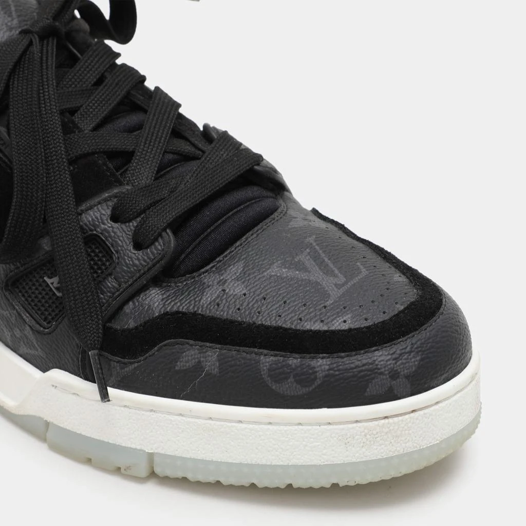 Louis Vuitton Louis Vuitton Black Monogram Eclipse Canvas and Suede LV Trainer Low Top Sneakers Size 41 8