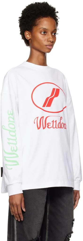 We11done White Print Long Sleeve T-Shirt 2